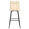 vidaXL Baro taburetės, 2vnt., kreminės spalvos, aksomas