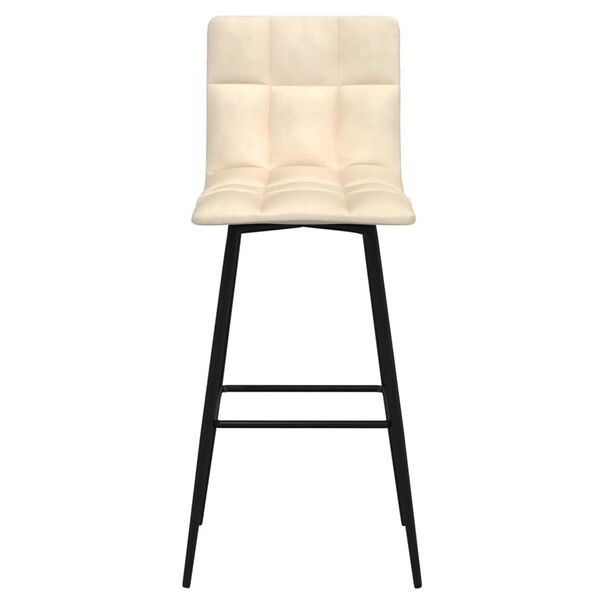 vidaXL Baro taburetės, 2vnt., kreminės spalvos, aksomas