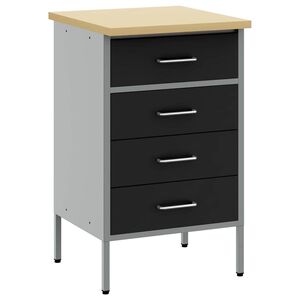 vidaXL Darbastalis su stalčių Juoda ir pilka 50 x 55 x 85 cm