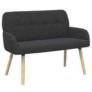 vidaXL Dvivietė sofa su medžio masyvo kojelėmis Tamsiai pilka Boucl&eacute;