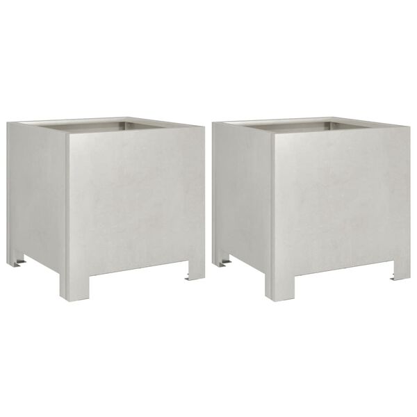 vidaXL Sodo loveliai, 2vnt., 30x30x30cm, nerūdijantis plienas