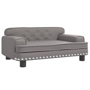 vidaXL Vaiki&scaron;ka sofa, pilkos spalvos, 70x45x30cm, dirbtinė oda