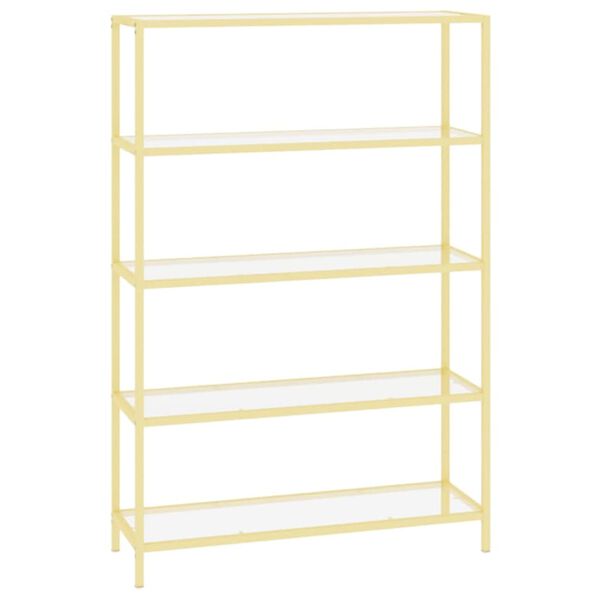 vidaXL Lentyna, auksinė ir skaidri, grūdintas stiklas