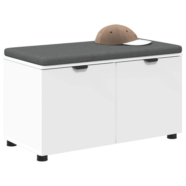 vidaXL Koridoriaus suolas su pagalve su saugykla Balta 80 x 46 x 46 cm