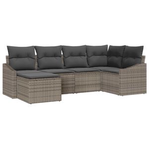 vidaXL Sodo valgomojo komplektas su pagalve su saugykla 6 pcs Pilka