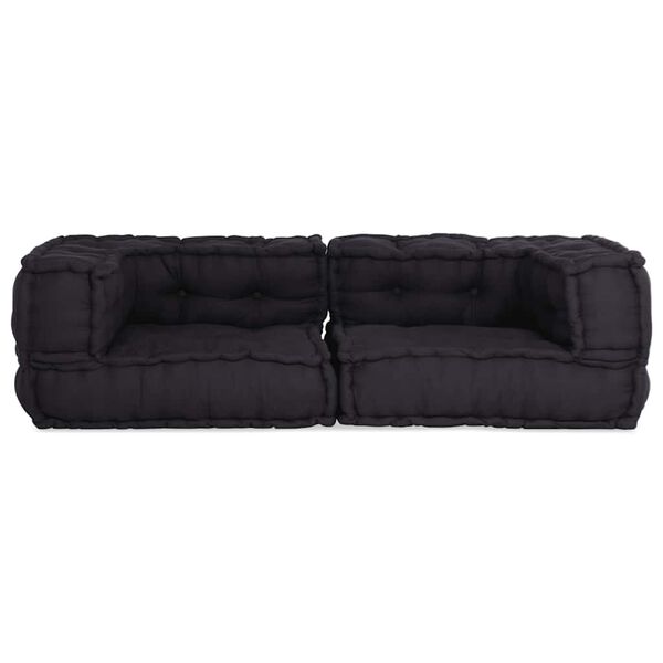 vidaXL Dvivietė modulinė sofa, antracito spalvos, 140x70x36, audinys
