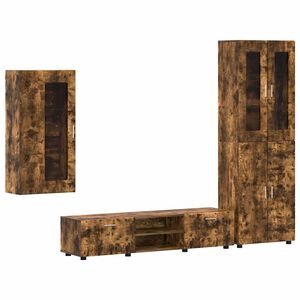 vidaXL TV spintelių komplektas FLORIN Rūkyta ąžuolas Apdirbta mediena