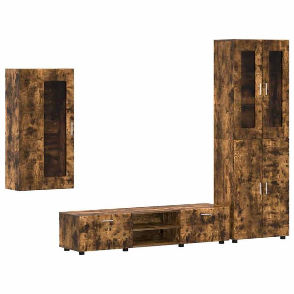 vidaXL TV spintelių komplektas FLORIN Rūkyta ąžuolas Apdirbta mediena