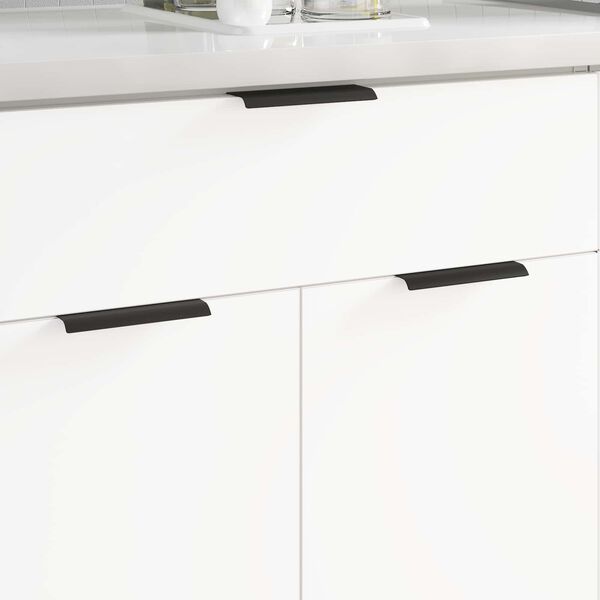 vidaXL Rankena 12 pcs Juoda 120 x 39.6 x 17 mm Aliuminis