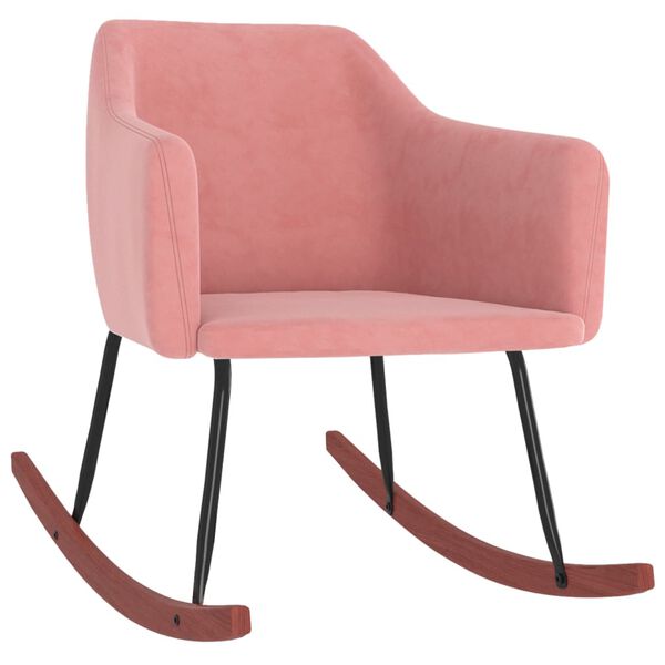 vidaXL Supama kėdė, rožinės spalvos, aksomas