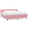 vidaXL Box Spring Lova su čiužiniais Rožinis 180x210 cm Velvet