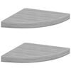 vidaXL Sieninės kampinės lentynos, 2vnt., pilkos, 35x35x3,8cm, MDF