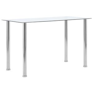 vidaXL Valgomojo stalas, skaidrus, 120x60x75cm, grūdintas stiklas