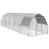 vidaXL vi&scaron;tienos bėgimas su stogu 2,5x10x2,25 m cinkuoto plieno