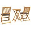 vidaXL Sodo Bistro Rinkinys 3 pcs Ruda akacijos medienos masyvas