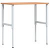 vidaXL Darbastalis, 100x60x(71,5-98)cm, bukmedis, stačiakampis