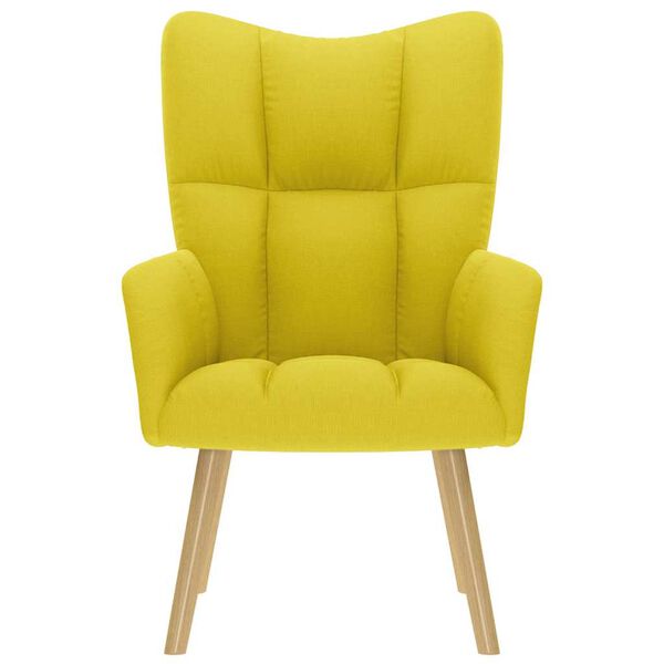 vidaXL Poilsio kėdė, &scaron;viesiai geltonos spalvos, audinys