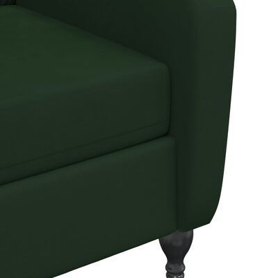 vidaXL Atlošiamas masažinis krėslas, tamsiai žalios spalvos, aksomas