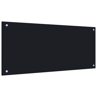 vidaXL Virtuvės sienelė, juodos spalvos, 90x40cm, grūdintas stiklas