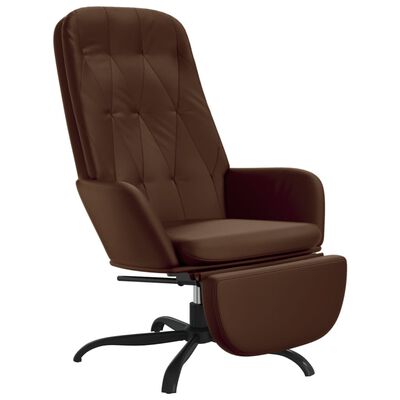 vidaXL Poilsio kėdė su pakoja, rudos spalvos, dirbtinė oda, blizgi