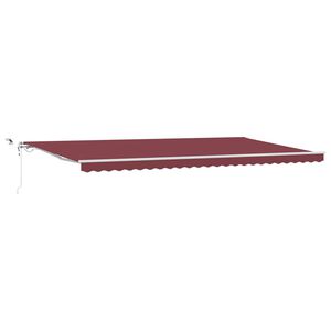 vidaXL Automatinė i&scaron;traukiama markizė su LED, bordo spalvos, 600x300cm