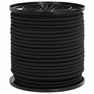 vidaXL Bungee virvės 4 mm Juoda PP ir guma