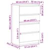 vidaXL Šoninė spintelė, baltos spalvos, 60x35x98,5 cm, mediena, blizgi