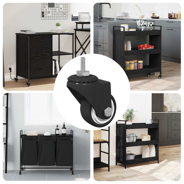 vidaXL Sukamasis ratukas 12 pcs Juoda M6 mm Geležis ir nailonas