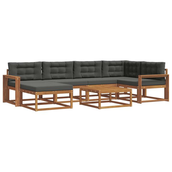 vidaXL Lauko sofos komplektas su pagalve 7 pcs Natūralus ir antracitas