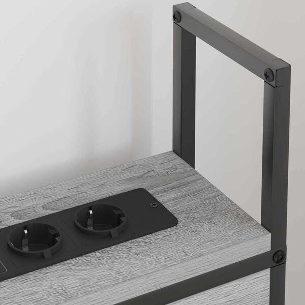 vidaXL Saugojimo Lovos Atlo&scaron;as su Įkrovimo Stotimi Pilka sonoma ąžuolo