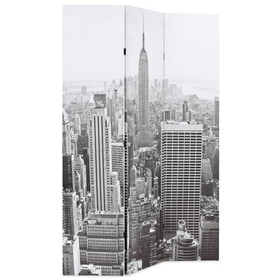 vidaXL Kambario pertvara, juoda ir balta, 120x170cm, Niujorkas dieną