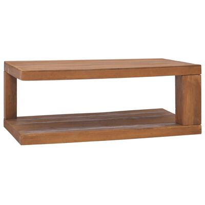 vidaXL Kavos staliukas, 90x50x35cm, tikmedžio medienos masyvas