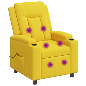 vidaXL Atlo&scaron;iamas masažinis krėslas &Scaron;viesiai geltona 75 x 95 x 100 cm
