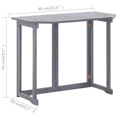 vidaXL Sulankstomas balkono stalas, 90x50x74cm, akacijos masyvas