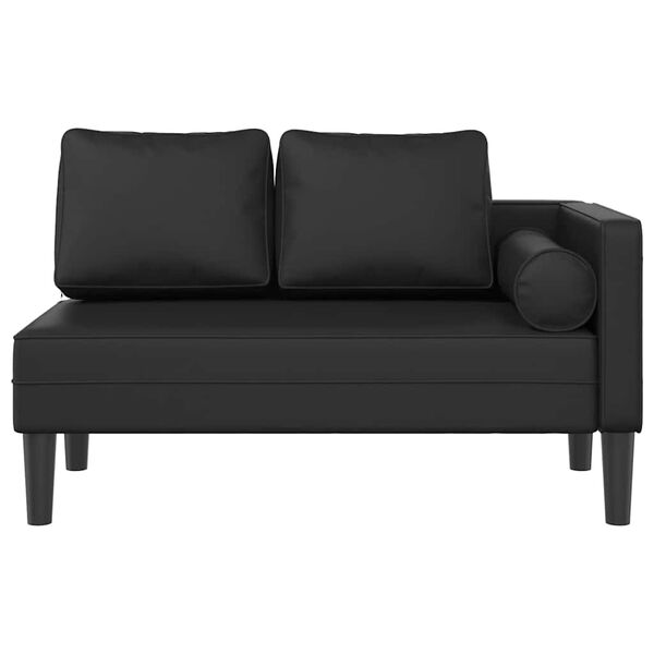 vidaXL Poilsio sofa su pagalvėmis, juoda, dirbtinė oda