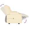 vidaXL Trivietis atlošiamas masažinis krėslas, kreminis, dirbtinė oda