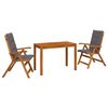 vidaXL Garden Dining Set Natūrali Kietos akacijos mediena