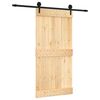 vidaXL Slankios durys Natūrali ir juoda 100 x 210 cm