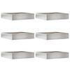 vidaXL Vejo kra&scaron;tas 6 pcs Sidabro 60 x 60 x 13 cm Nerūdijantis Plienas