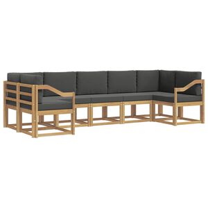 vidaXL Lauko sofos komplektas su pagalve 7 pcs Kietos akacijos mediena