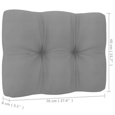 vidaXL Vidurinė sodo sofos dalis su pagalvėlėmis, pušies masyvas