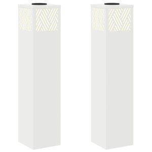 vidaXL Saulės LED &scaron;aligatvio &scaron;viesa 2 vnt. &Scaron;ilta balta 18 x 18 x 80 cm