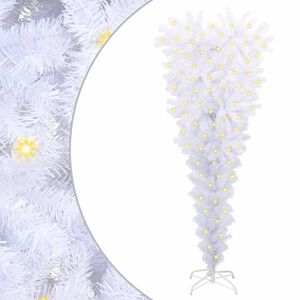 vidaXL Dirbtinė Kalėdų eglutė su 150 LED Balta 120 cm PVC ir Plienas