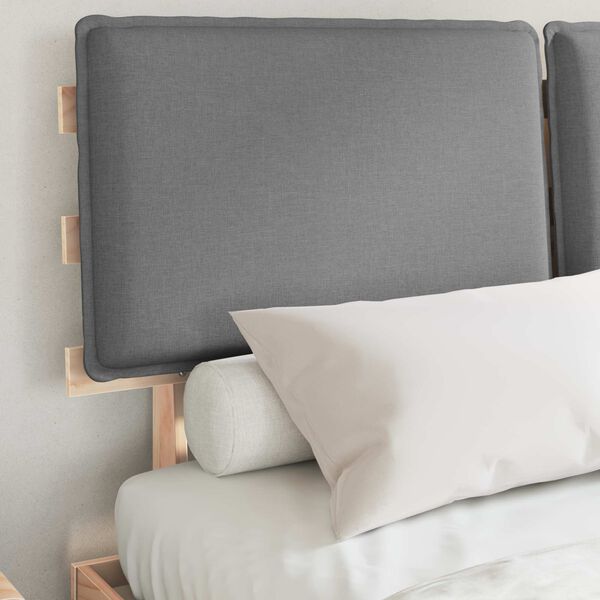 vidaXL Lovo rėmas su apmu&scaron;tu galvūgaliu &Scaron;viesiai pilka 150 x 200 cm