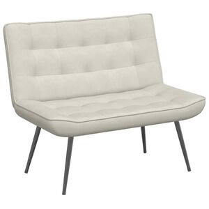 vidaXL Suoliukas, kreminės spalvos, 110x74x84cm, aksomas