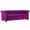 vidaXL Triv. Chesterfield sofa, aksominis apmu&scaron;., 199x75x72cm, violet.