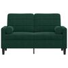 vidaXL Dvivietė sofa su pagalvėlėmis, tamsiai žalia, 120cm, aksomas