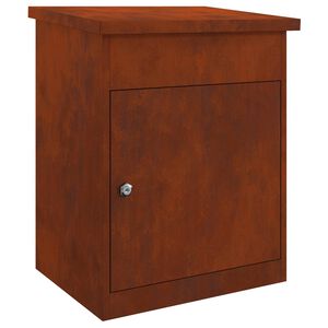 vidaXL Siuntų dėžutė su saugykla Rūdijanti 47.5 x 38 x 59 cm