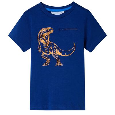 Vaikiški marškinėliai trumpomis rankovėmis, tamsūs mėlyni, 92 dydžio