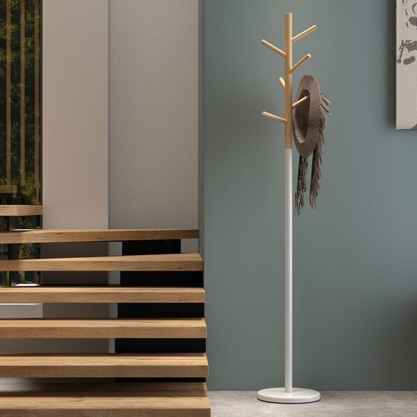 Rousseau Paltų kabykla Alba, baltos spalvos, metalas